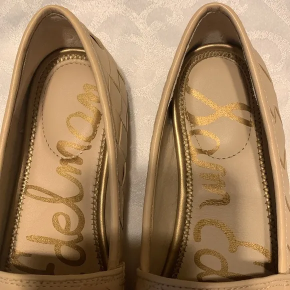 NWOT/NWOB SAM EDELMAN LORAINE WOVEN TAILORED LOAFERS IN EGGSHELL SIZE 8M