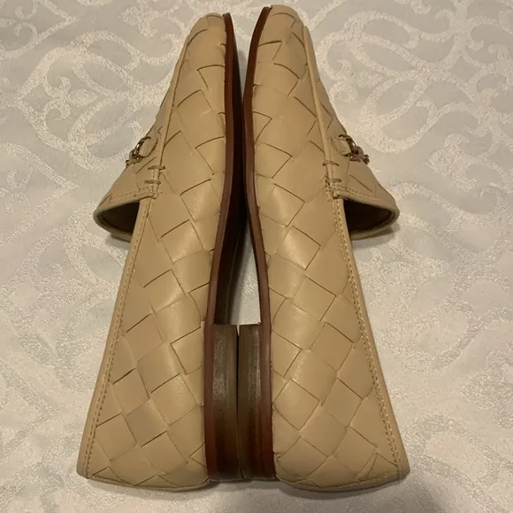 NWOT/NWOB SAM EDELMAN LORAINE WOVEN TAILORED LOAFERS IN EGGSHELL SIZE 8M