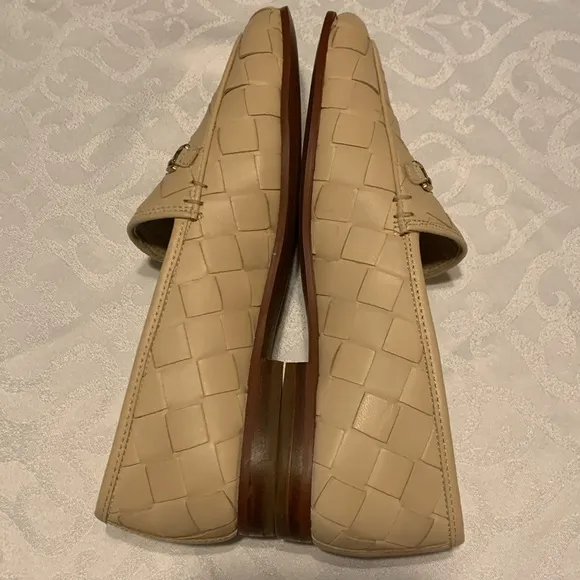 NWOT/NWOB SAM EDELMAN LORAINE WOVEN TAILORED LOAFERS IN EGGSHELL SIZE 8M