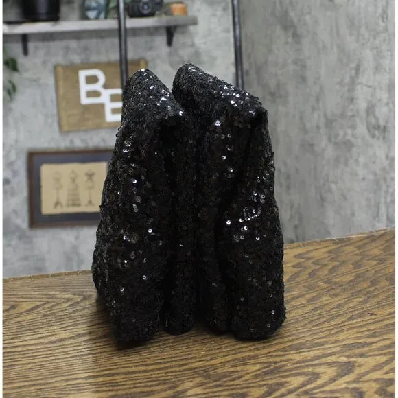 NWT a new day Womens Abba Sequin Foldover Tall Boots 91636693 Black 7.5M