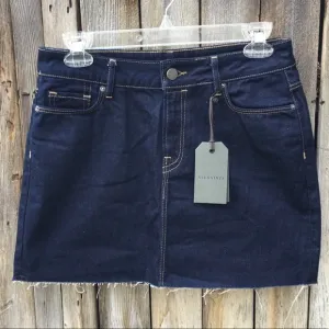 NWT All Saints Ace Denim Mini Skirt Cotton Dark Indigo Blue 6