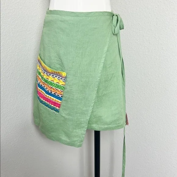 NWT all Things Mochi Wrap Linen Skirt