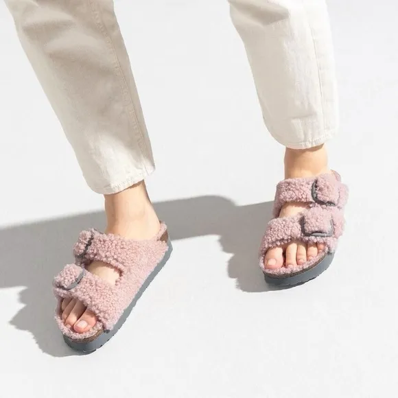 NWT Birkenstock Papilio Arizona Big Buckle Shearling Sandals Size US 8/EU 39