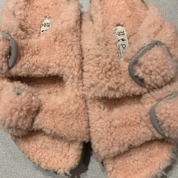 NWT Birkenstock Papilio Arizona Big Buckle Shearling Sandals Size US 8/EU 39