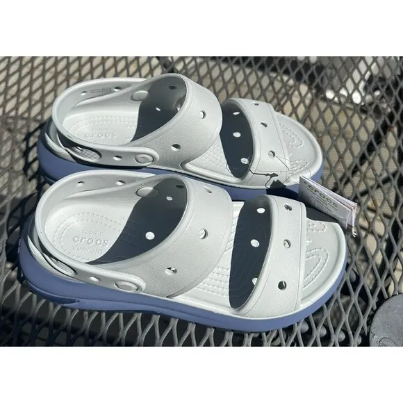 NWT Crocs Mega Crush Women’s Size 7 Mens 5 Matte Grey Sandals