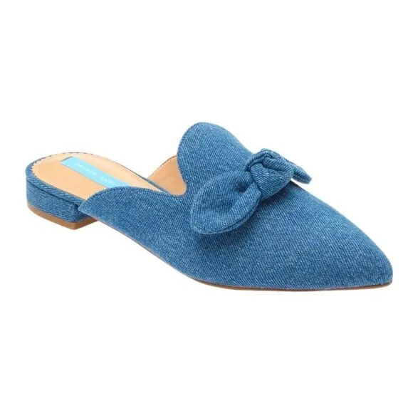 NWT DRAPER JAMES ANNALEE DENIM BOW TIE MULE WOMENS SIZE 8