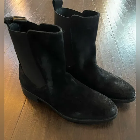 NWT EMANUELE CRASTRO Chelsea Black Italian Leather Distressed Boots Size 41 (10)