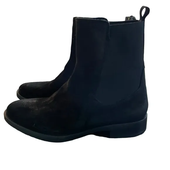 NWT EMANUELE CRASTRO Chelsea Black Italian Leather Distressed Boots Size 41 (10)