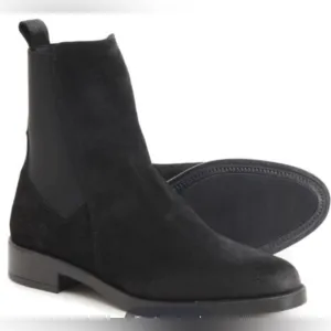 NWT EMANUELE CRASTRO Chelsea Black Italian Leather Distressed Boots Size 41 (10)
