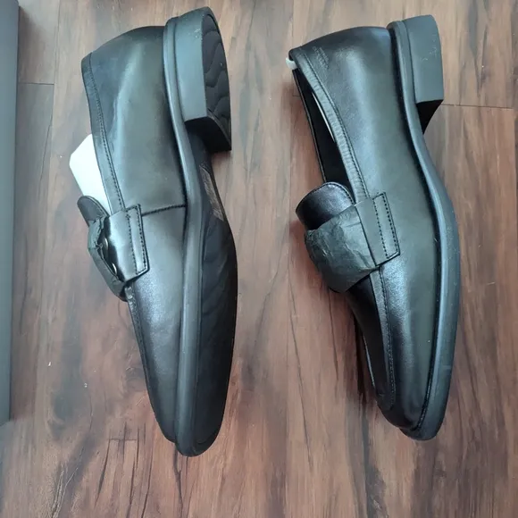 NWT Free People Vagabond Brittie Embellished Loafers in Black Leather
