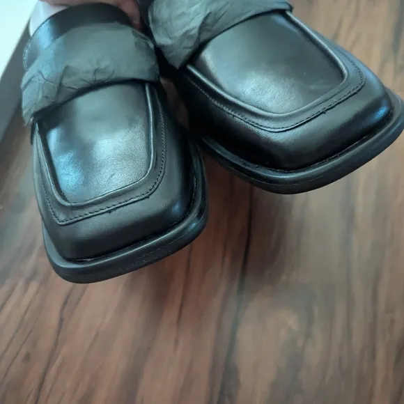 NWT Free People Vagabond Brittie Embellished Loafers in Black Leather