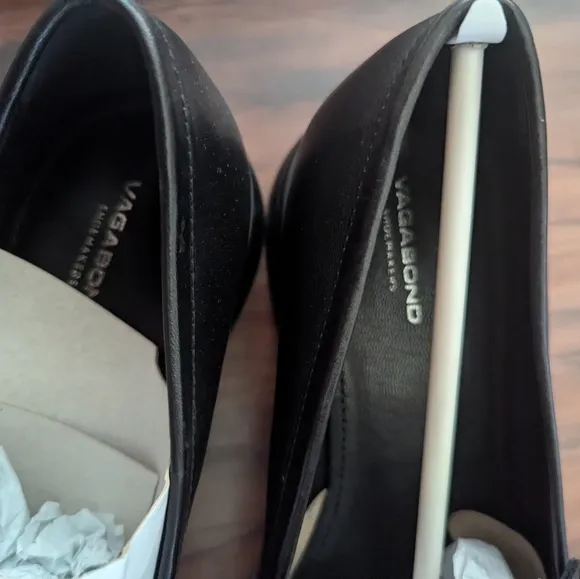 NWT Free People Vagabond Brittie Embellished Loafers in Black Leather