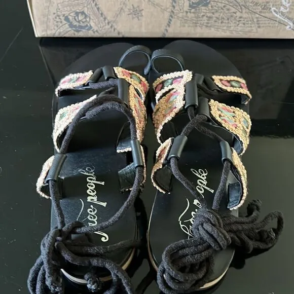 NWT Free People Mantra mirror sandals 7