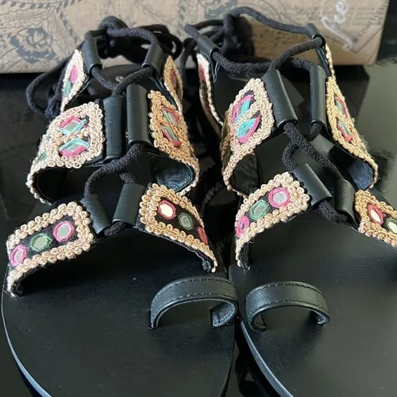 NWT Free People Mantra mirror sandals 7