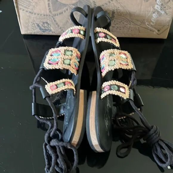 NWT Free People Mantra mirror sandals 7