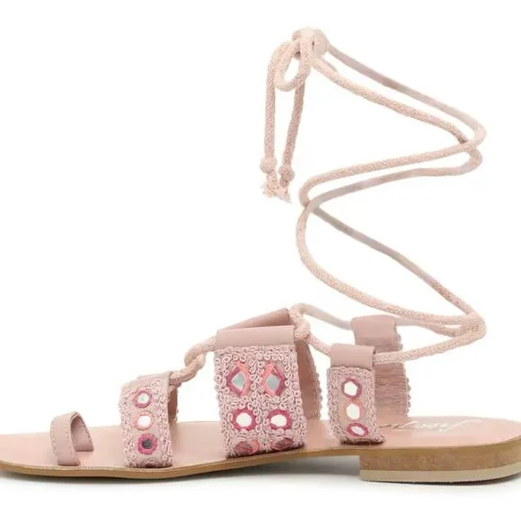 NWT Free People Mantra mirror pink sandals 8.5