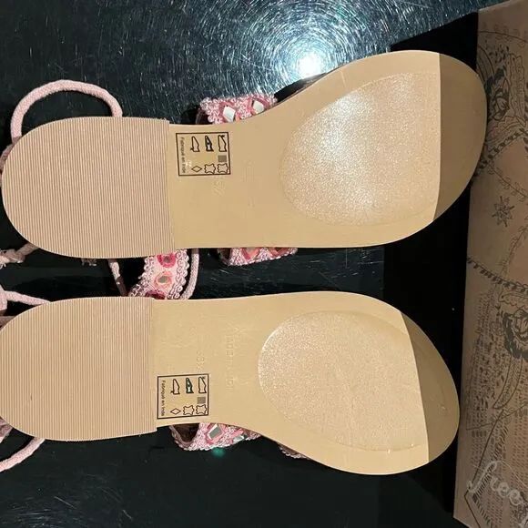 NWT Free People Mantra mirror pink sandals 8.5