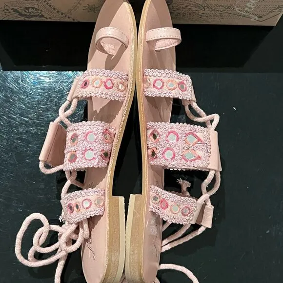 NWT Free People Mantra mirror pink sandals 8.5
