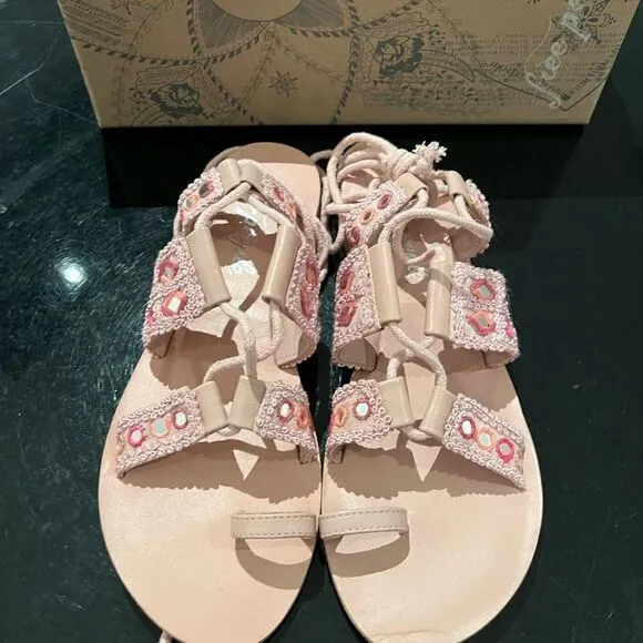 NWT Free People Mantra mirror pink sandals 8.5