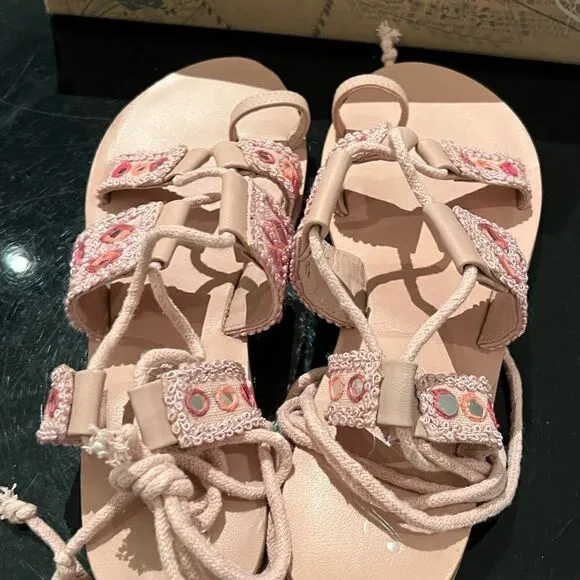 NWT Free People Mantra mirror pink sandals 8.5