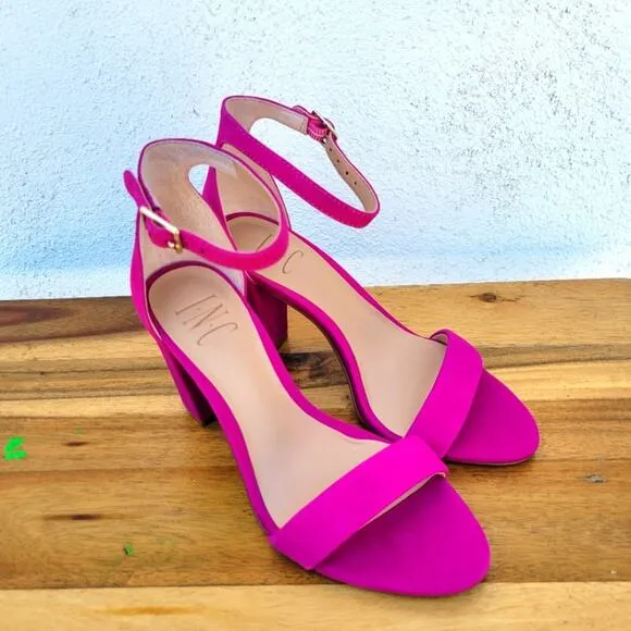 NWT I.N.C. Adjustable Ankle Strap Sandals, Fuchsia, Size 5
