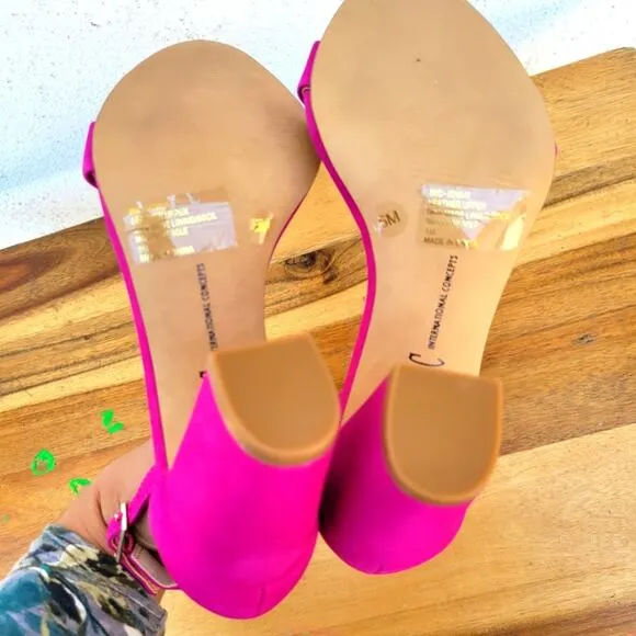 NWT I.N.C. Adjustable Ankle Strap Sandals, Fuchsia, Size 5