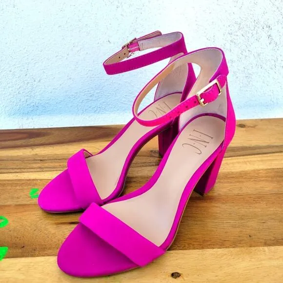 NWT I.N.C. Adjustable Ankle Strap Sandals, Fuchsia, Size 5