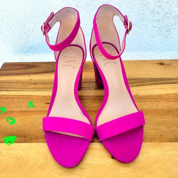 NWT I.N.C. Adjustable Ankle Strap Sandals, Fuchsia, Size 5