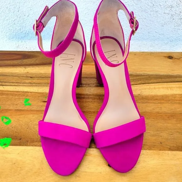 NWT I.N.C. Adjustable Ankle Strap Sandals, Fuchsia, Size 5