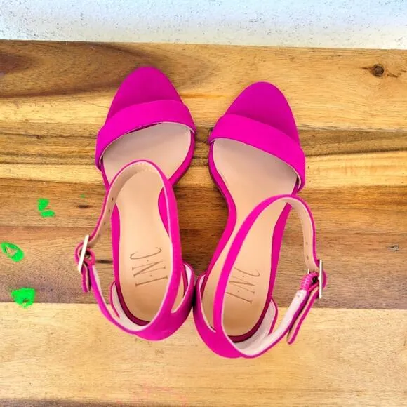 NWT I.N.C. Adjustable Ankle Strap Sandals, Fuchsia, Size 5
