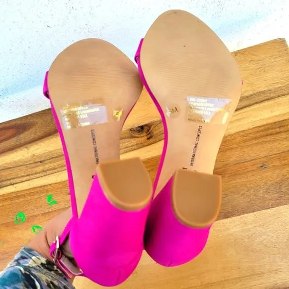 NWT I.N.C. Adjustable Ankle Strap Sandals, Fuchsia, Size 5
