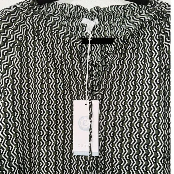 NWT! Johnny Was Calme Split Ruffle Neck Midi Dress - Size XS (Runs Large)