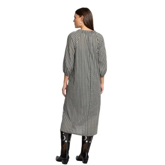 NWT! Johnny Was Calme Split Ruffle Neck Midi Dress - Size XS (Runs Large)
