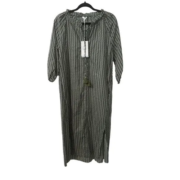 NWT! Johnny Was Calme Split Ruffle Neck Midi Dress - Size XS (Runs Large)
