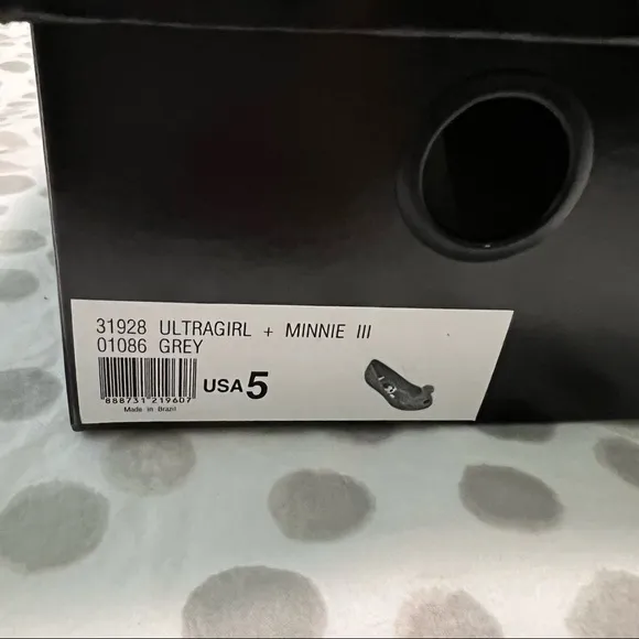 NWT Melissa Woman’s Ultragirl Minnie Peep Toe Mickey Ears Ballet Flat Grey Sz 5