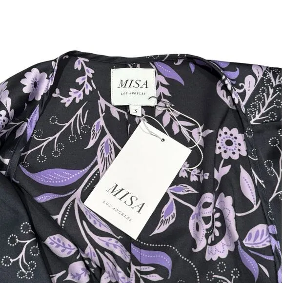 NWT! Misa Los Angeles Sylvia Floral Faux-Wrap Midi Dress - Size Small