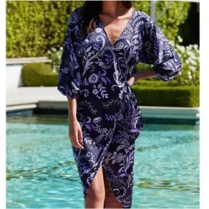 NWT! Misa Los Angeles Sylvia Floral Faux-Wrap Midi Dress - Size Small