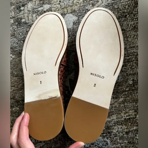 NWT Nisolo Mara slip on woven flats size 8