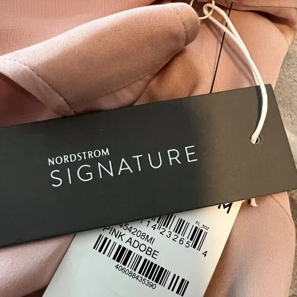 NWT Nordstrom Signature | Stretch Silk Tank Dress Pink Adobe Size 8