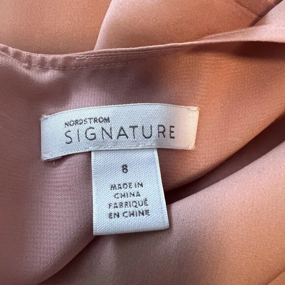 NWT Nordstrom Signature | Stretch Silk Tank Dress Pink Adobe Size 8