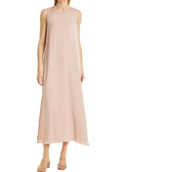 NWT Nordstrom Signature | Stretch Silk Tank Dress Pink Adobe Size 8