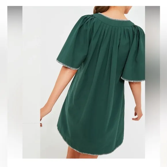 NWT Pomander Place Green Finley Dress XL Flutter Sleeve Cotton Midi Retail: $128