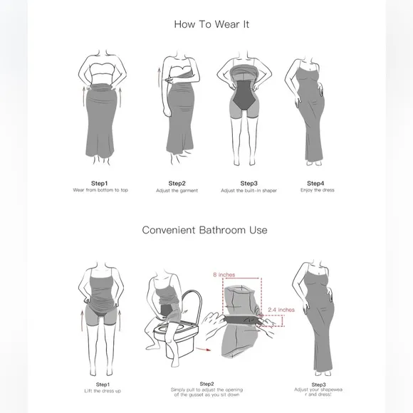 NWT Popilush Black Built in‎ Shape-wear Midi Dress