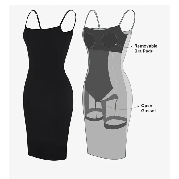 NWT Popilush Black Built in‎ Shape-wear Midi Dress
