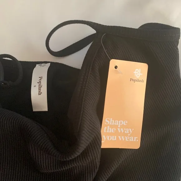 NWT Popilush Black Built in‎ Shape-wear Midi Dress