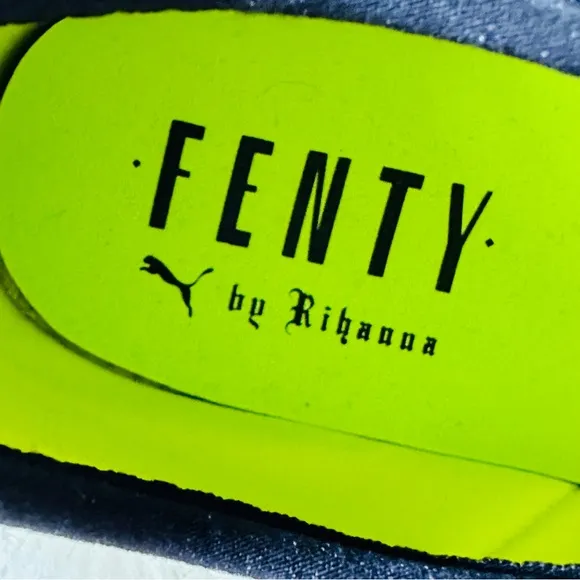 NWT PUMA Fenty by Rihanna Fenty Avid Cut-out Lime Leather Sneakers, 9.5