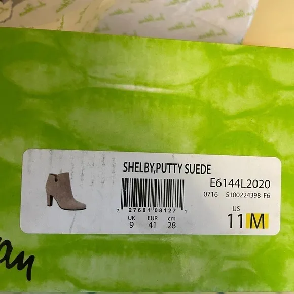 NWT Sam Edelman Shelby Suede Ankle Boots 11 Tan Putty Beige Booties Heeled