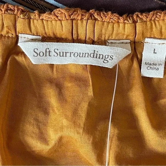 NWT Soft Surroundings Semsi Crochet Wrap Skirt Honey Ginger Rust Lined Hi-Low