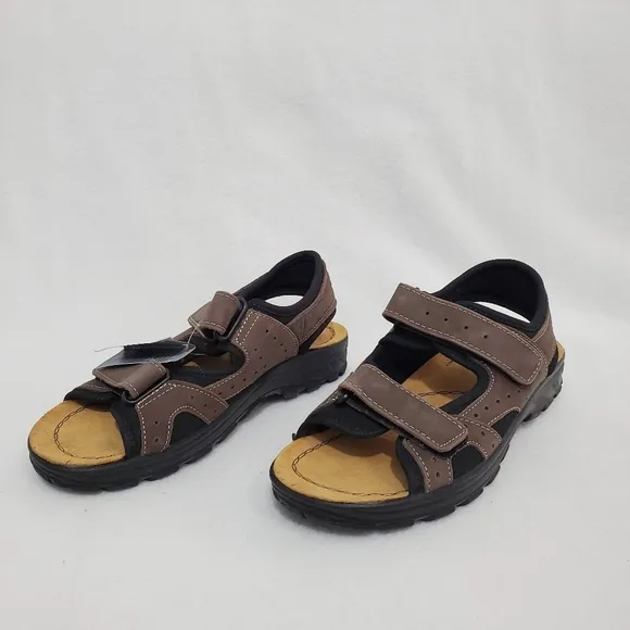 NWT Spring Step Mysia Black/Brown Strap Sandals