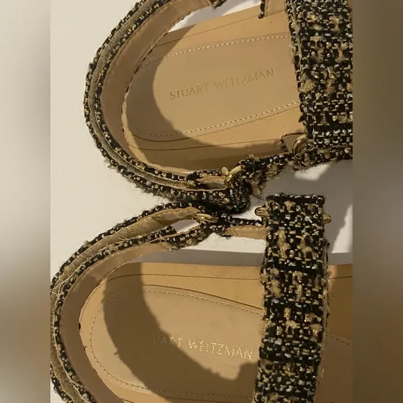 NWT Stuart Weitzman Vail Patterned Sport Sandals in Golden Beige